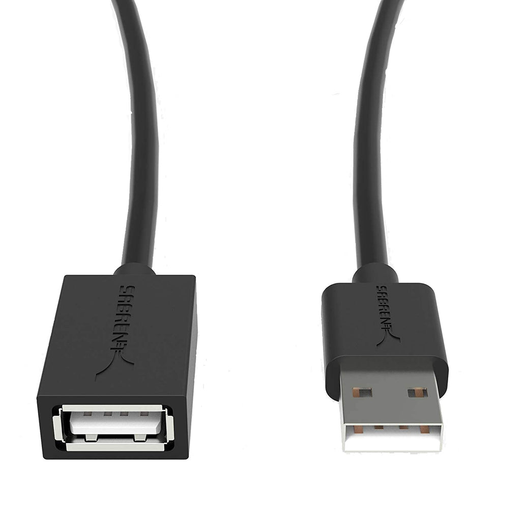  [AUSTRALIA] - SABRENT 22AWG USB 2.0 Extension Cable - A-Male to A-Female [Black] 10 Feet (CB-2010)