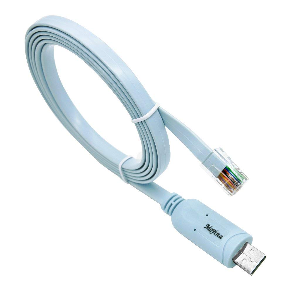  [AUSTRALIA] - USB to RJ45 Console Rollover Cable 12ft Essential Accesory of Routers/Switches for Laptops in Windows, Mac, Linux (USB2.0) USB 2.0