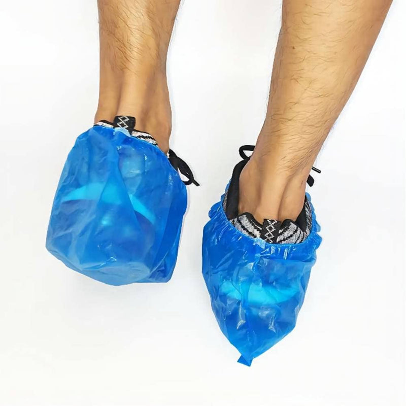  [AUSTRALIA] - Overshoes, disposable shoe covers, pack of 200, AURMOO PE shoe covers, disposable shoe covers, blue overshoes, disposable shoe covers (100 pairs, blue) 3.0g/p (200)