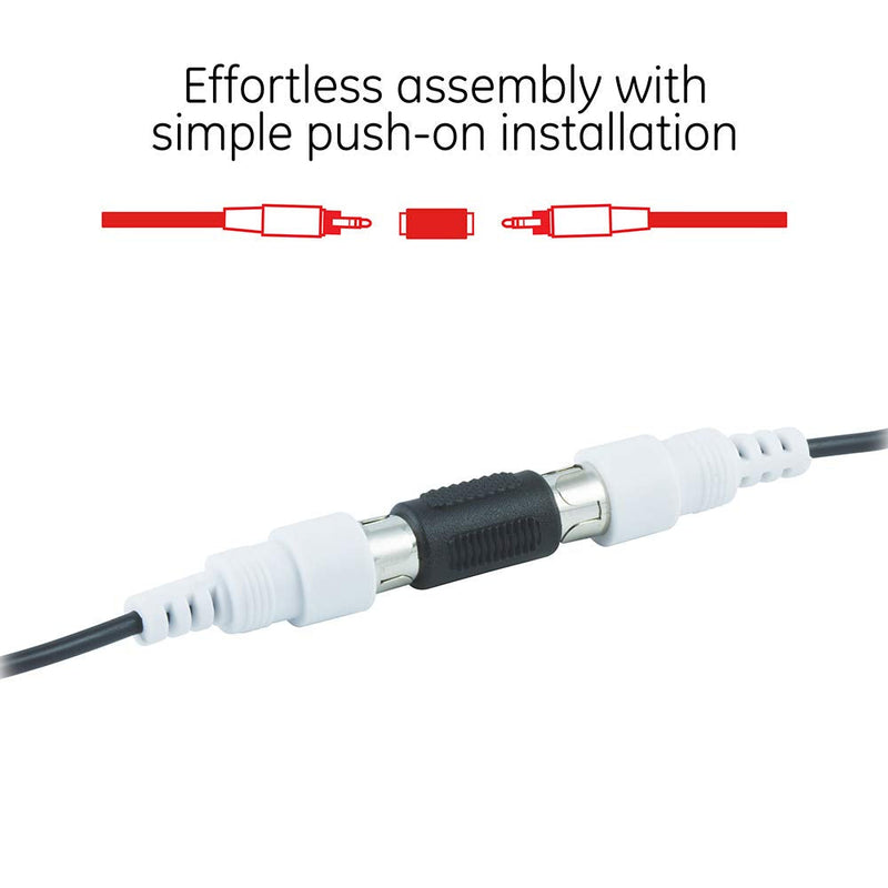  [AUSTRALIA] - GE 2-Pack RCA Coupler Adapter, Female-to-Female, Audio Video RCA Cable Connectors, Composite Component Extender Barrel, Connect Cables to Extend Length and Reach, 33617 2 Pack
