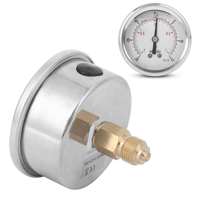  [AUSTRALIA] - Dual Scale Pressure Gauge 1/4 BSP Back Mount Pressure Gauge Radial Oil Filled Vacuum Pressure Gauge