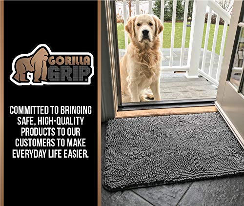 Gorilla Grip Indoor Durable Chenille Doormat, Soft, Absorbent, Traps Water and Moisture, for Muddy Shoes and Dog Paws, Machine Washable, Rug Door Mat for Entry, High Traffic Areas, 24x17, Beige 24" x 17" - LeoForward Australia