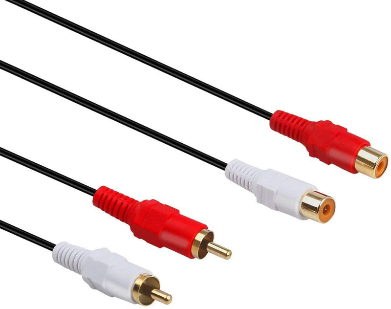 2 RCA Cable,Gold Plated 2 RCA Male to Female Stereo Audio Extension Cable (3m) - LeoForward Australia