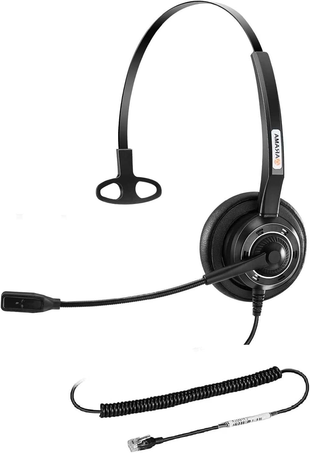  [AUSTRALIA] - Arama Phone Headset with Microphone Noise Cancelling, RJ9 Office Telephone Headsets Compatible with Yealink T20P T21P T26P T23G T46G T48G T42S T46S Avaya 1608 9608 Grandstream Aastra (Monaural A200Y1) Monaural A200Y1