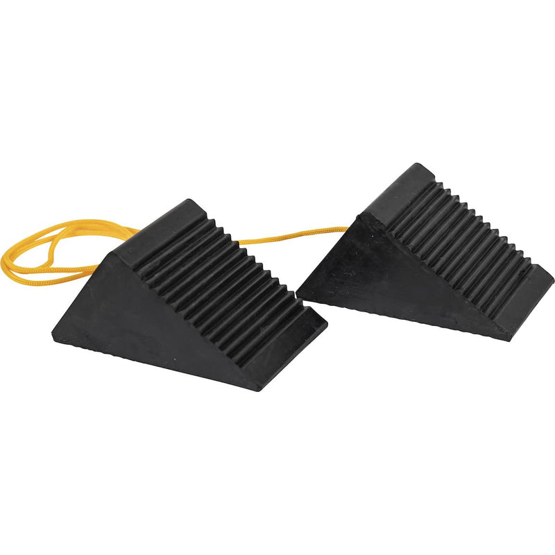  [AUSTRALIA] - Buyers Products WC35225 Mini Rubber Wheel Chock with Rope (Pair) , Black