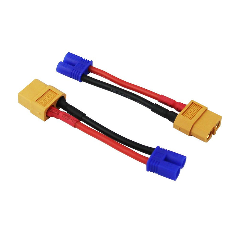 OliYin 3pcs EC2 Male to XT60 Female Connector Adapter with 1.96inch/5cm 16awg Wire for RC Lipo Battery Car(Pack of 3) - LeoForward Australia