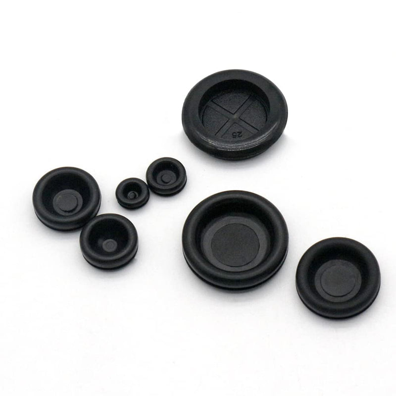  [AUSTRALIA] - Vrupin 188 Pieces Closed Rubber Grommet Firewall Solid Closed Hole Plug Assortment Kit for Wire Electrical Appliance Plumbing 7 Sizes