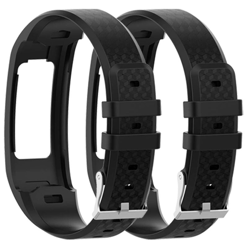  [AUSTRALIA] - QGHXO Band for Garmin Vivofit 1 / Vivofit2, Soft Silicone Replacement Watch Band Strap for Garmin Vivofit 1 / Vivofit 2 Activity Tracker, Small, Large, Ten Colors Z: 2PCS Black