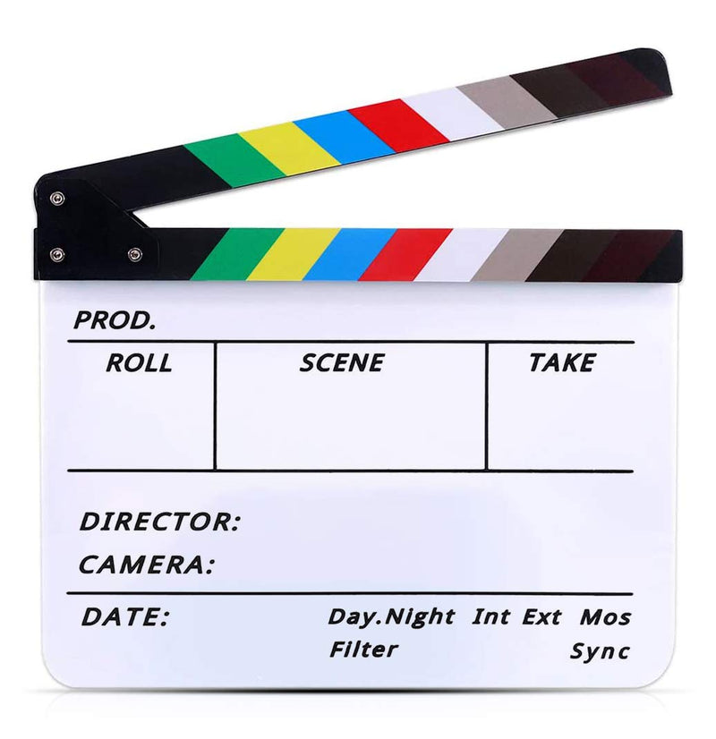  [AUSTRALIA] - Movie Film Video Clapboard Director's Cut Action Scene Clapper Board,Movie Theme Party Decorations - Black/Colorful, 11.8x10.6 inches Colorful