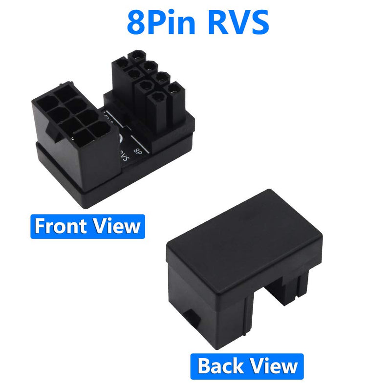  [AUSTRALIA] - BQZYX+ ATX 8Pin Female to 8pin Male 180 Degree Angled Adapter for Desktops Graphics Card Upgrade Version