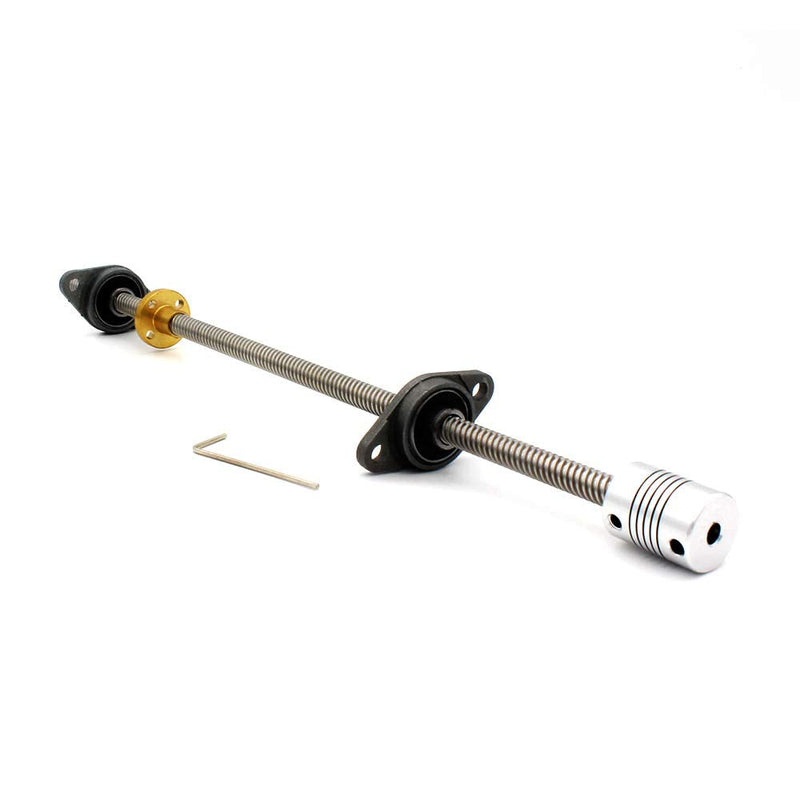  [AUSTRALIA] - 300mm 8mm T8 Lead Screw Set Lead Screw+ Copper Nut + Coupler+Hexagon Wrench + Pillow Bearing Block for 3D Printer