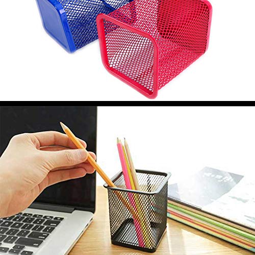 Pen Holder Pencil Holder for Desk - Metal Mesh Office Desk Pen Organizer Holders - 2 Pack (Pink & Pink) - LeoForward Australia