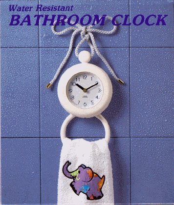  [AUSTRALIA] - Our White Bathroom Shower Rope Clock with a Clear Easy to Read Clock face is Water-Resistant and Engineered with a Superior Quartz Movement and Turning Second Hand for Accurate timekeeping