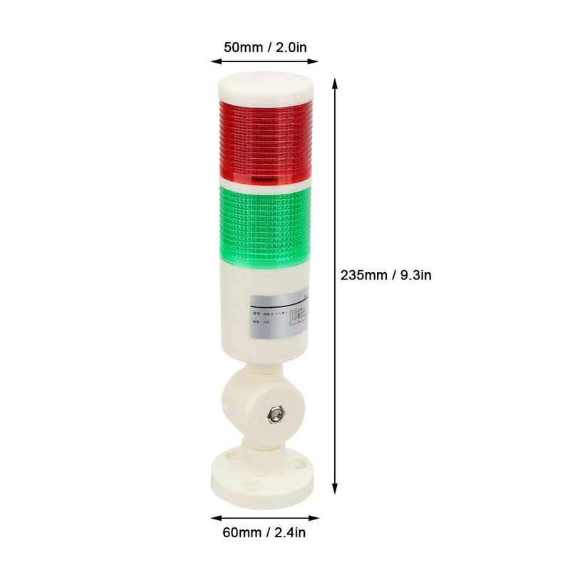  [AUSTRALIA] - BEM-X-50-2W-D Flashing Bright Red/Green CNC Machine LED Indicator Signal Light 24VDC for Machine Tools