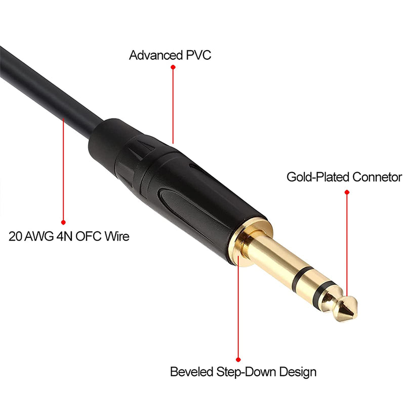  [AUSTRALIA] - Oluote 6.35mm (1/4 Inch) to XLR Male Balanced Signal Interconnect Cable, TRS Male to XLR Cable (1.5M/4.9FT) 1.5M/4.9FT