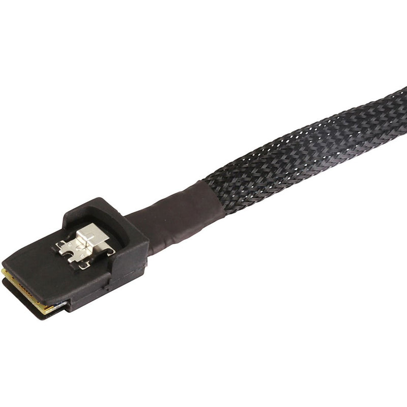 Monoprice 0.5m 30AWG Internal Mini SAS 36pin (SFF-8087) Male w/ Latch to SATA 7pin Female (x4) Forward Breakout Cable - Black - LeoForward Australia