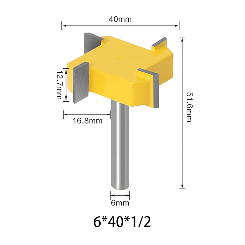  [AUSTRALIA] - 6 mm shank cleaning milling cutter, spoilboard surface milling cutter bit, face milling cutter, plate milling cutter, flat milling cutter for surface woodworking