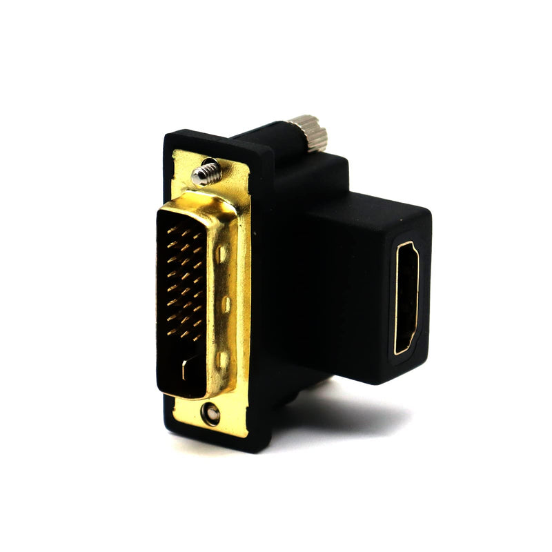  [AUSTRALIA] - DVI to HDMI Adapter, Disscool HDMI Female to DVI 24+1 Male 90 Degree Dwon Cable Gold-Plated Interface Support for HDTV/Projector