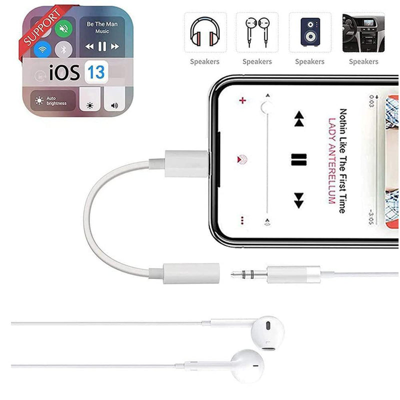  [AUSTRALIA] - [Apple MFi Certified] 2 Pack for iPhone 3.5mm Headphones Adapter, Lightning to 3.5 mm Headphone/Earphone Jack Converter Audio Aux Adapter Dongle Compatible with iPhone 14 13 12 11 Pro XR XS Max X 8 7