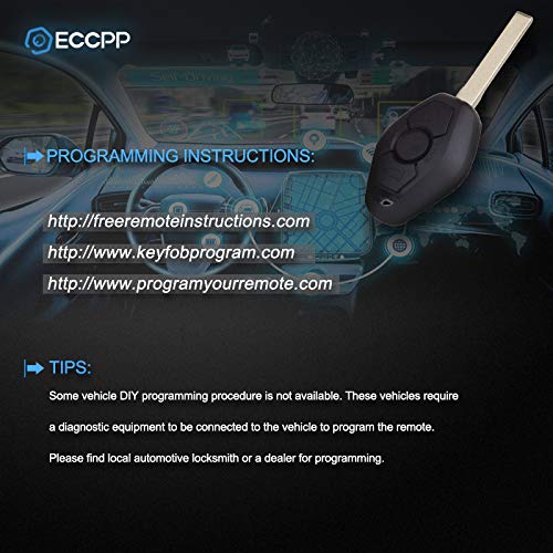  [AUSTRALIA] - ECCPP Replacement fit for Uncut 315MHz/ 433MHz Keyless Remote Entry Transmitter Key Fob BMW Series LX8FZV (Pack of 2)