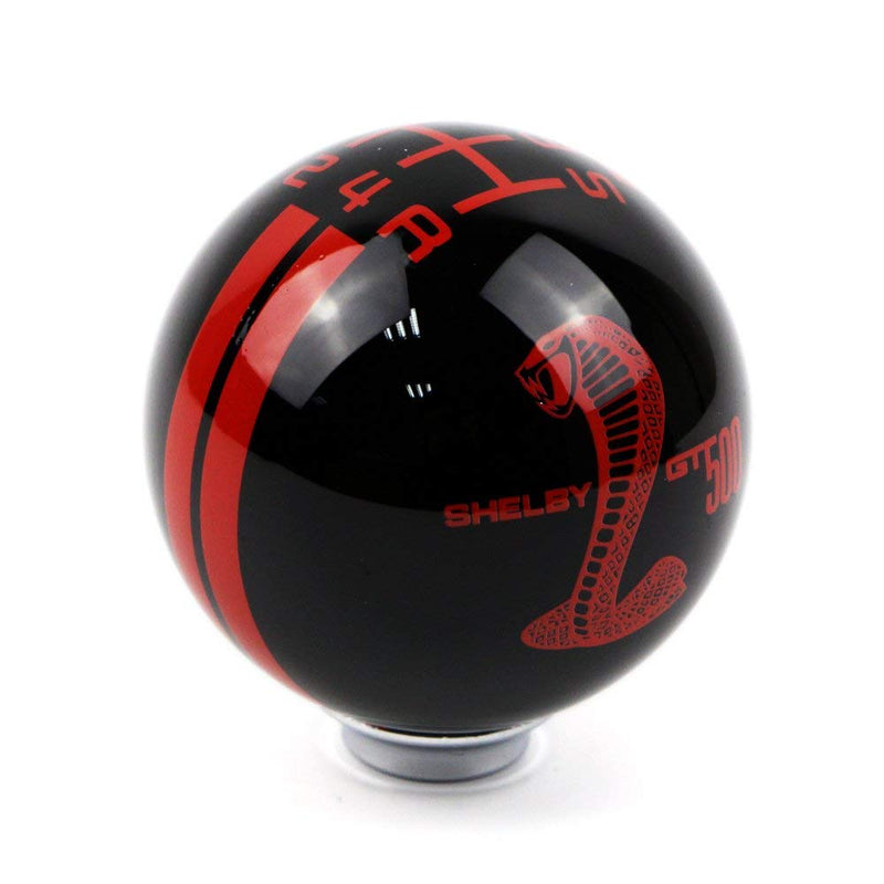  [AUSTRALIA] - Dreamseek for Ford Mustang Car Gear Shift Knob 5 Speed Cobra Logo Manual Handle Ball (Black & Red) Black & Red