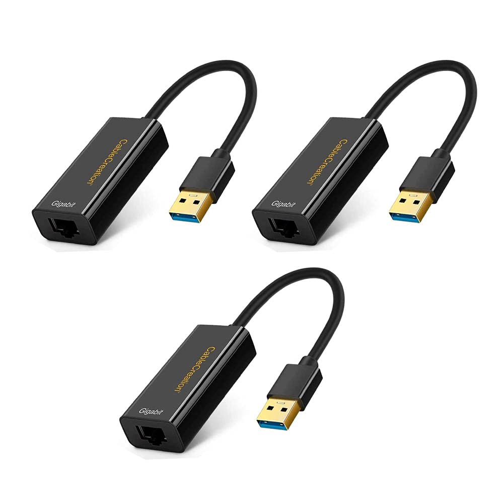 [AUSTRALIA] - 3 Pack USB Ethernet Adapter, CableCreation USB 3.0 to 10/100/1000 Gigabit Wired LAN Network Adapter Compatible for Windows, MacBook, macOS, Mac Pro Mini, Laptop, PC and More