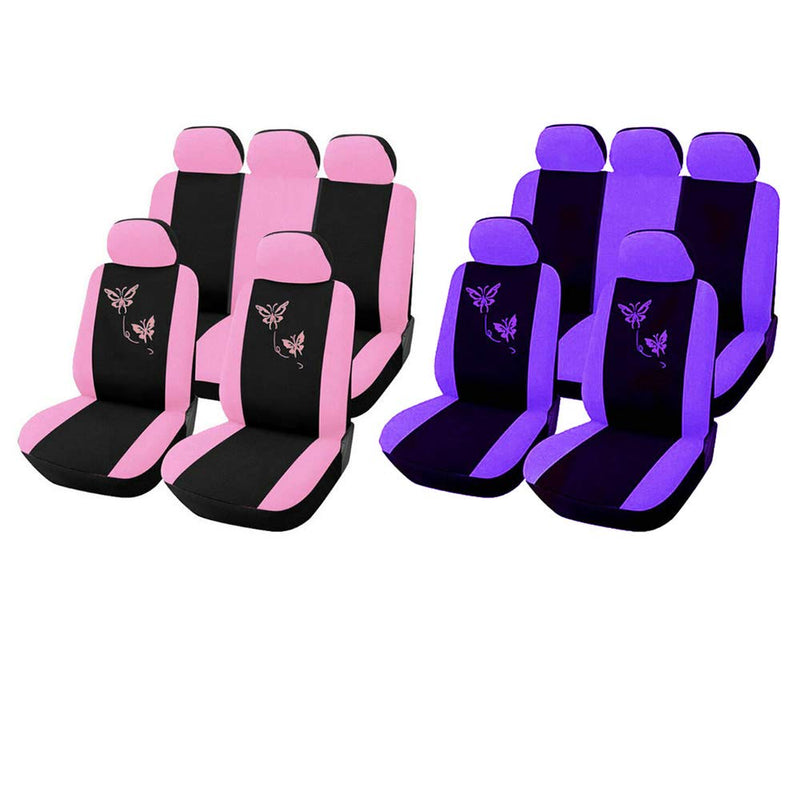  [AUSTRALIA] - Universal Butterfly Car Seat Covers Set Full Set Auto Seat Protectors Cover Car Interior Accessories Fit Most Vehicle
