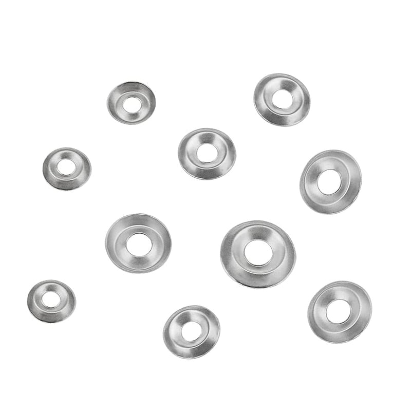  [AUSTRALIA] - Beenlen 200 Pcs 304 Stainless Steel Finishing Cup Countersunk Washers Assortment Kit, Cup Countersunk Finish Washer Kit- #6#8#10#12