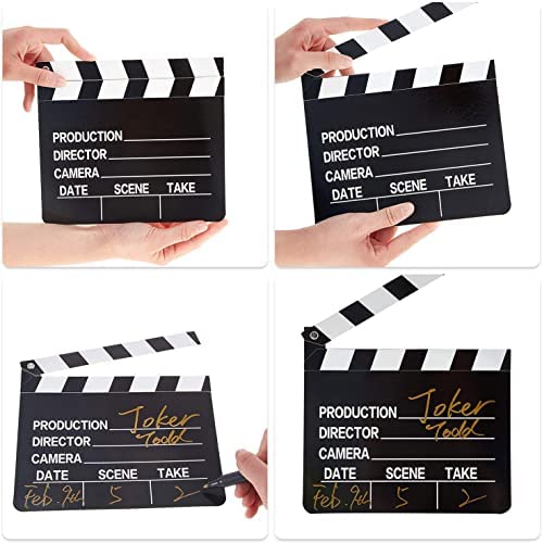  [AUSTRALIA] - 10 Pieces Movie Film Clap Board, 7 x 8 Inch Cardboard Movie Clapboard Movie Directors Clapper Writable Cut Action Scene Board for Movies Films Photo Props