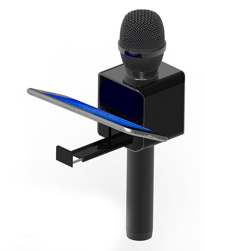 Tzumi PopSolo – Rechargeable Bluetooth Karaoke Microphone and Voice Mixer with Smartphone Holder – Great for All Ages (Black) Black - LeoForward Australia