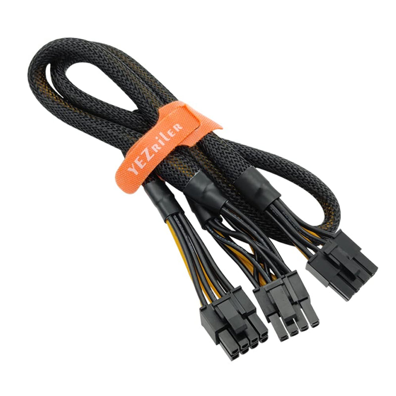  [AUSTRALIA] - YEZriler ATX CPU 8 Pin Male to Dual PCIe 8 Pin (6+2) Male Power Adapter Sleeved Cable for Corsair Modular Power Supply 25-inch+9-inch (63cm+23cm)