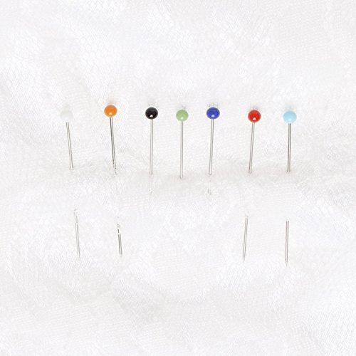 Color Scissor 250 Pieces Sewing Pins 38mm Ball Glass Head Pins Straight Quilting Pins for Fabric,Dressmaker Jewelry Decoration - LeoForward Australia