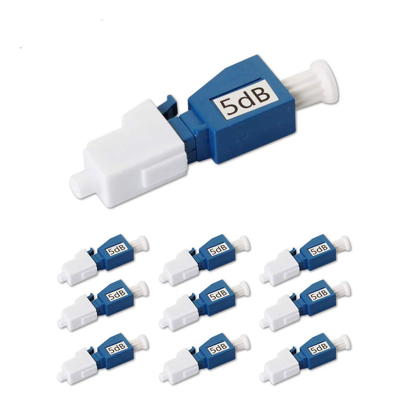  [AUSTRALIA] - LC/UPC Fiber Optic Attenuator 5dB, in-Line Attenuator, Male/Female, Single-mode Fixed, dB Options: 3dB, 5dB, 7dB, 10dB, 10 Pack 5dB/LC 10 pcs