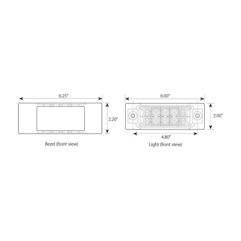  [AUSTRALIA] - Grand General 76210 Amber Rectangular Wide Angle Spyder 10-LED Marker/Clearance/Turn Light with Amber Lens Amber/Amber Light Only