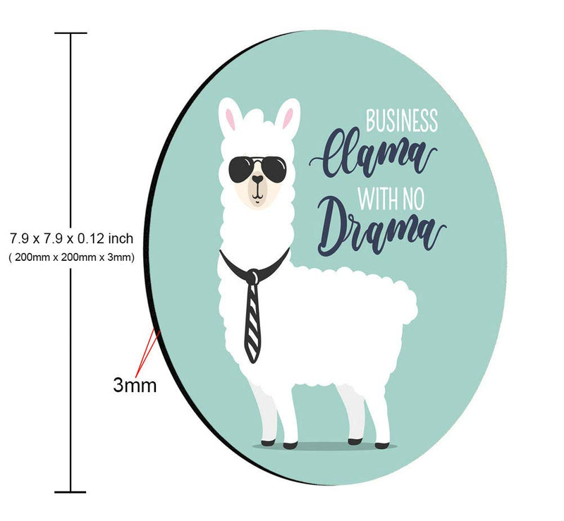 Amcove Cute Alpaca Mouse Pad, Business Llama with no Drama,Office Desk Accessories, Llama Gifts for Her, Office Decor, Llama Round Mousepad, Quote Mouse Pad, Desk Decor Amr17 - LeoForward Australia