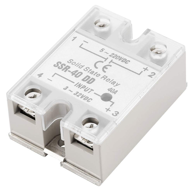  [AUSTRALIA] - SSR-40DD Solid State Relay DC to DC (Input 3-32V DC Output 5-220V DC), SSR Solid State Relay SSR-40 DD, 40A 50-60Hz