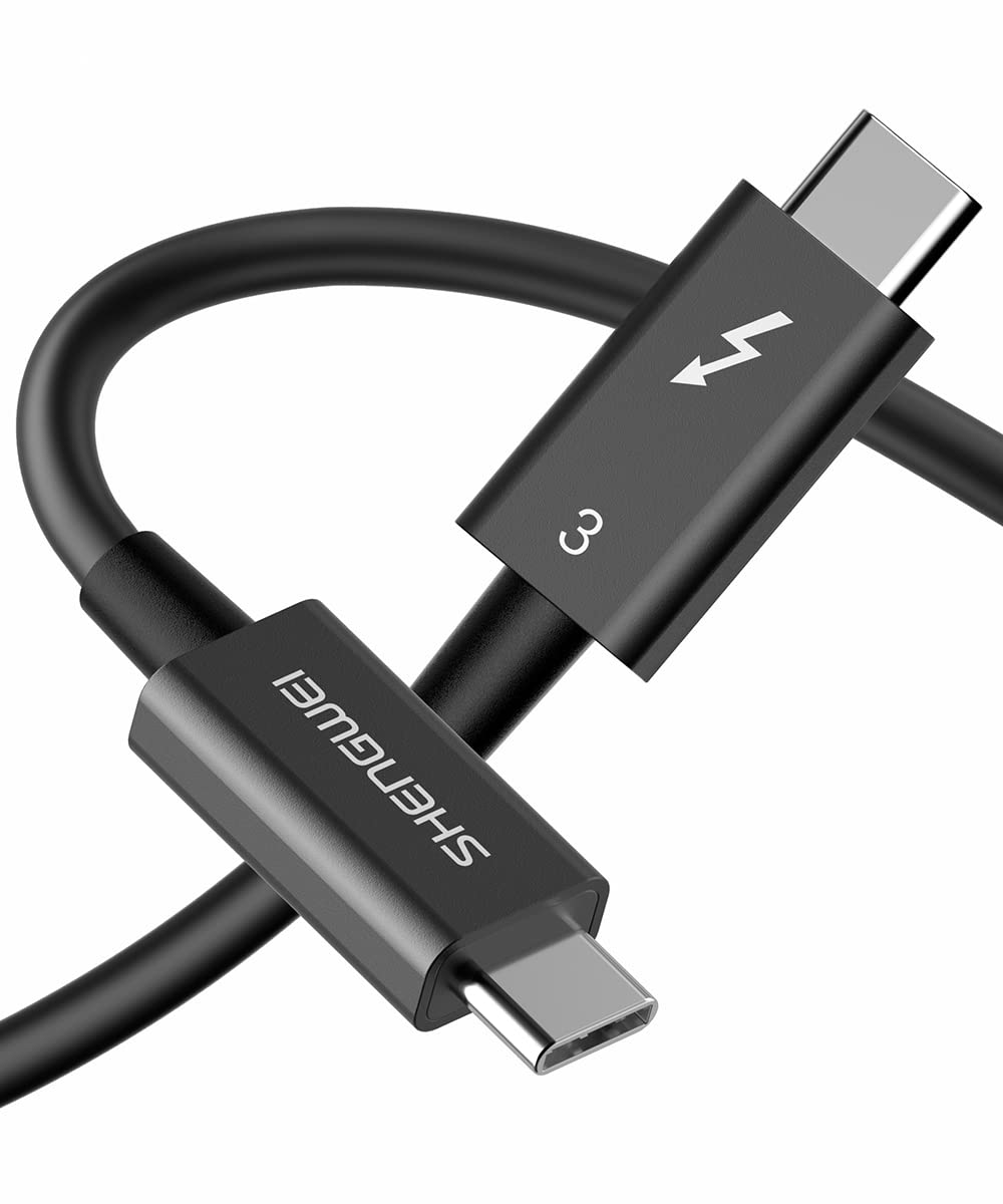  [AUSTRALIA] - Thunderbolt 3 Cable 2.3 ft, SHENGWEI USB C Cable Supports 40Gbps Date Transfer 100W Charging(20V 5A) Single 5K@60Hz Monitor, Ideal for Type-C MacBook, Dell, Apollo, Pixel, Docking, Hub and More