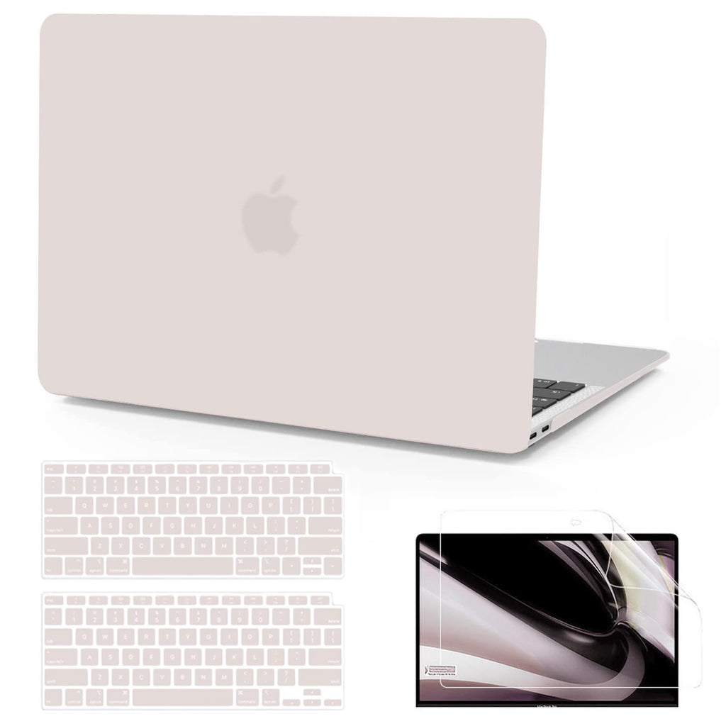 [AUSTRALIA] - B BELK Compatible with MacBook Air 13 inch Case 2022 2021 2020 2019 2018 Release A2337 M1 A2179 A1932 with Touch ID, Matte Plastic Hard Shell Case + Keyboard Cover + Screen Protector Retina, Rock Gray