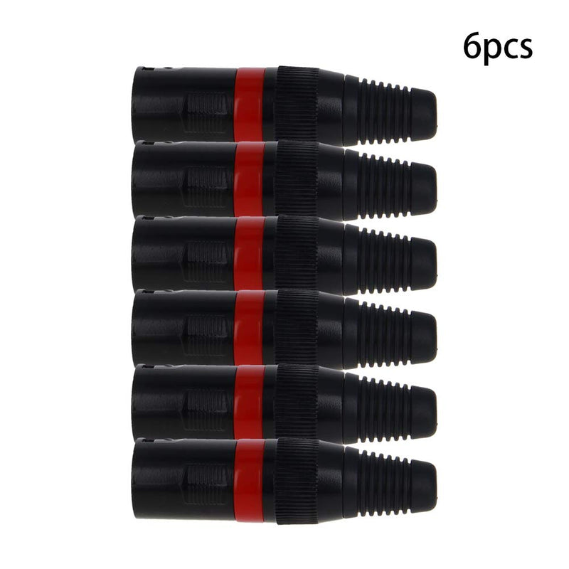  [AUSTRALIA] - Fielect XLR Male Connector Adapter Microphone Cable Plug Connector Mic Audio Socket LY-KNT011 3-Pin 6 pcs