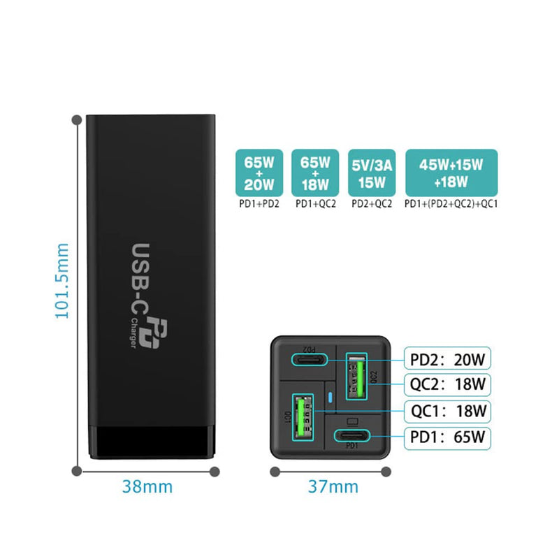  [AUSTRALIA] - 85W USB C Charger, URVNS GaN Tech PD 65W PPS 33W QC 18W Fast Charger Desktop USB-C Charging Station for iPhone 13 12 Pro Max, Samsung Galaxy, MacBook Pro Air, iPad and More