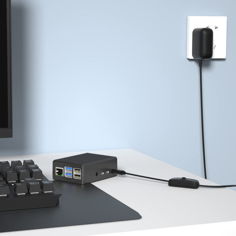  [AUSTRALIA] - Miuzei Raspberry Pi 4 Power Supply with Switch, 5V 3A Power Supply Compatible with Raspberry Pi 4 Model B, USB-C Charger Power Adapter for RPI 4B, with Type-C & Micro USB Adapter for Raspberry Pi 3B+