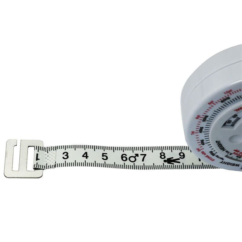  [AUSTRALIA] - CZQC BMI Retractable Tape Body Mass Index Round Fat Measurement Ruler Fitness Measuring Body Retractable Tape Diet Weight Loss Tape Measures Tool 150cm Measure Calculator