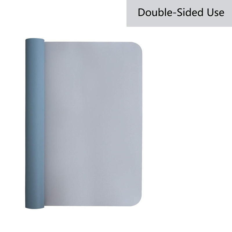 Weelth Multifunctional Office Desk Pad, Waterproof Desk Pad Protector PU Leather Dual-Sided Desk Writing Pad for Office/Home (Light Blue/Sliver, 23.6" x 13.7") Light Blue/Sliver 23.6" x 13.7" - LeoForward Australia