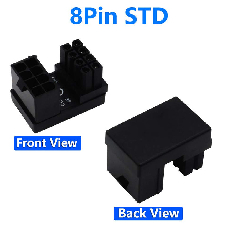  [AUSTRALIA] - BQZYX+ ATX 8Pin Female to 8pin Male 180 Degree Angled Adapter for Desktops Graphics Card Upgrade Version
