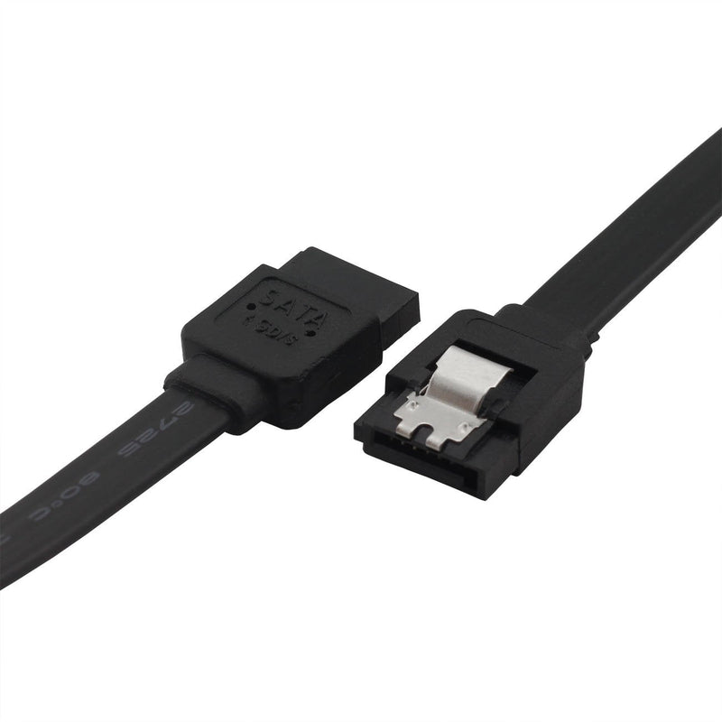  [AUSTRALIA] - ZRM&E 3-Pack Black SATA 3.0 Cable with Locking Latch High Speed SATA III Flat Data Cord for Hard Drive HDD SSD (1 x Straight to Right Angle + 2 x Straight to Straight) Black (1 Elbow + 2 Straight)