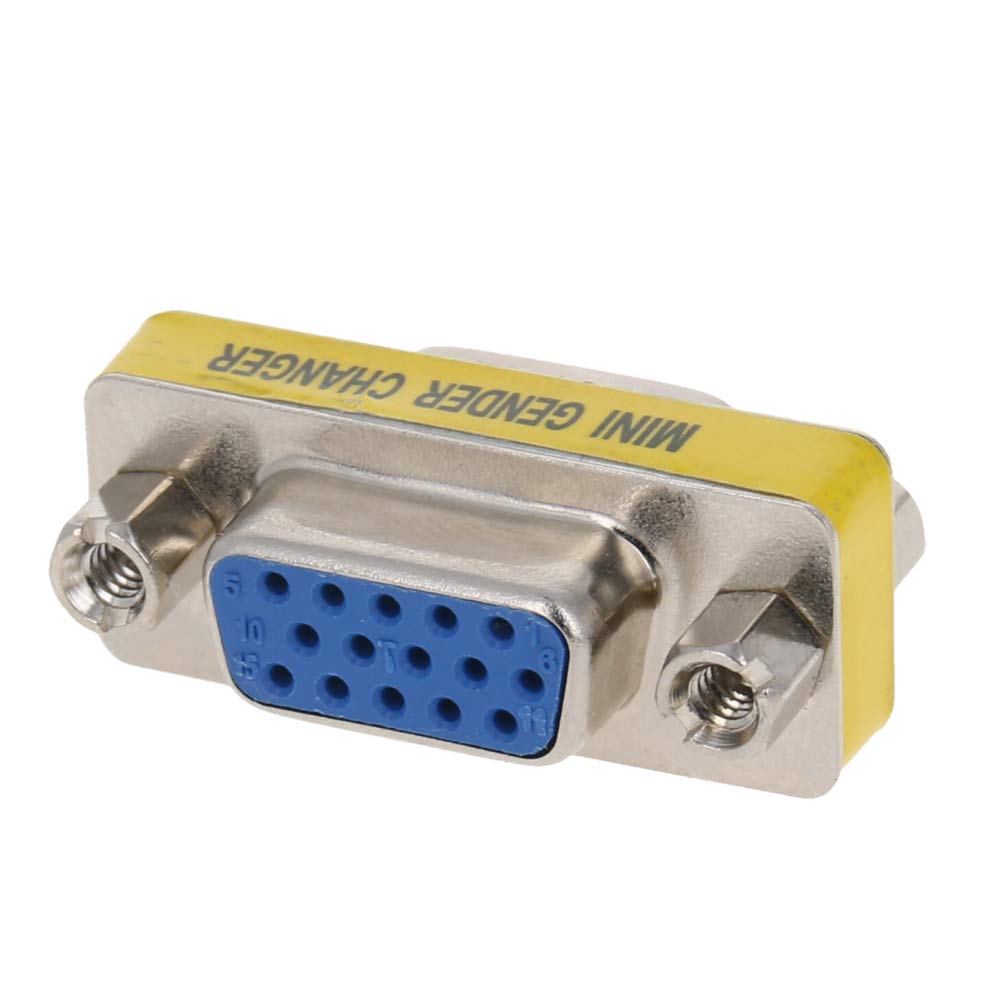  [AUSTRALIA] - Fielect VGA Gender Changer 15 Pin DB15 Female to DB15 Female 3-Row Mini Gender Changer Coupler Adapter Connector for Serial Applications Blue Pack of 5 15pin DB15 female to DB15 female blue