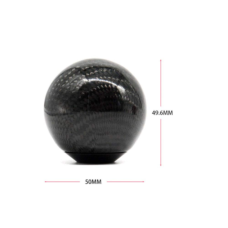  [AUSTRALIA] - Tasan Racing Universal Round Ball Type Gear Shift Knob with 3 Adapters Gear Shifter Level Carbon Fiber Style Black