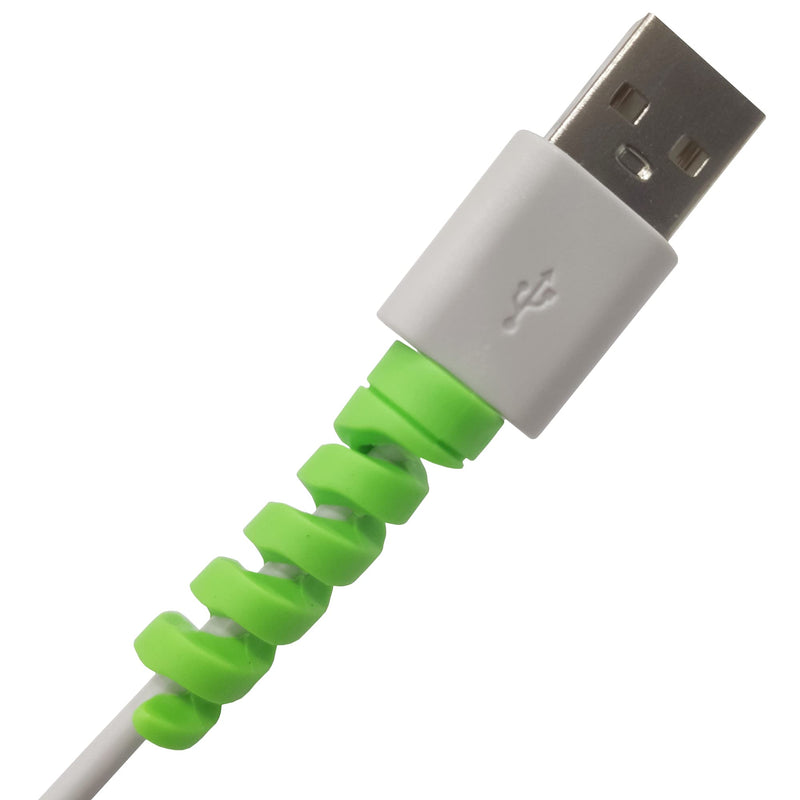  [AUSTRALIA] - Xiaoyztan 100 Pcs Spiral Cable Protective Sleeves Silicone Flexible Wire Protector, Suitable for All Types of Electronic Data Lines (Green)