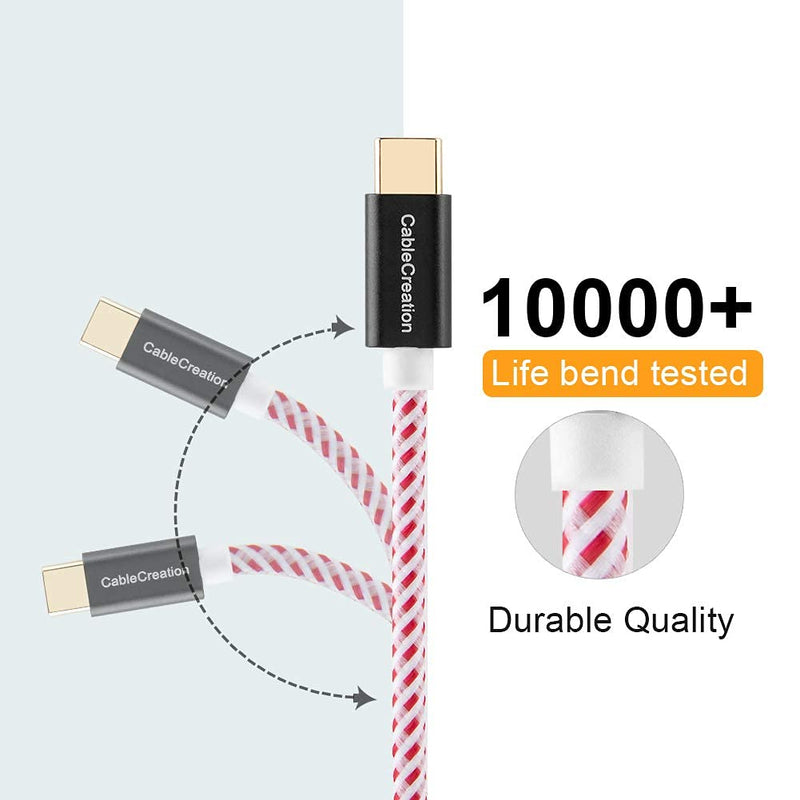  [AUSTRALIA] - Short USB C Cable 0.8 FT CableCreation USB A to USB C Cable USB to C Cable Braided Fast Charging Cable 3A 480Mbps Data, Compatible with MacBook Air Chromebook Pixel Galaxy S21 S20 S10 25CM/Red 0.8FT Red 1