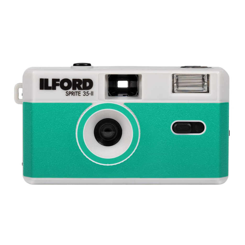  [AUSTRALIA] - Ilford Sprite 35-II Reusable/Reloadable 35mm Analog Film Camera (Silver and Teal) Silver & Teal